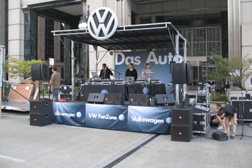 16x16 stage with VW Promotional Banners